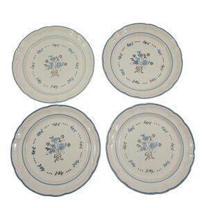 Cordella Bluet Hand Decorated 7 ¾” Stoneware Salad Luncheon Plates – Set of 4